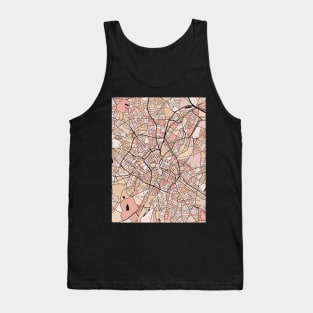 Birmingham Map Pattern in Soft Pink Pastels Tank Top